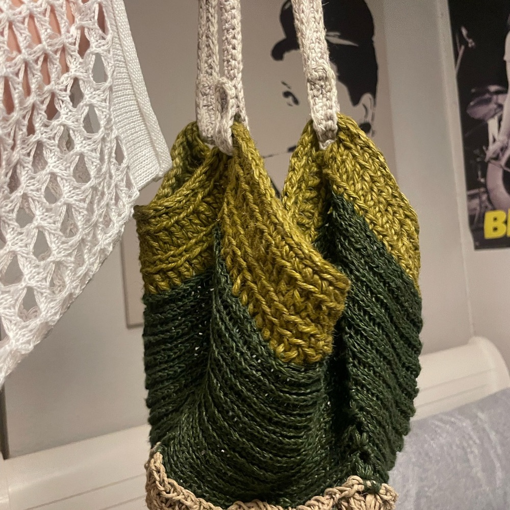 Handcrafted Green and Olive Women Bag